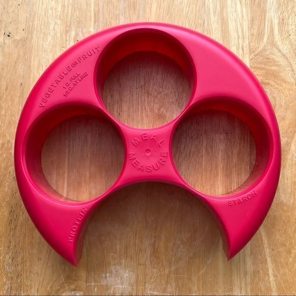 Food Control Meal Measure Portion Plate Red - Picture 1 of 5